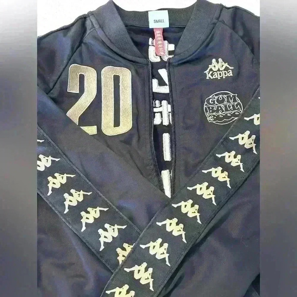 Vintage Y2K Kappa Gumball 3000 Black Gold Logo Track Jacket Small - Picture 8 of 9